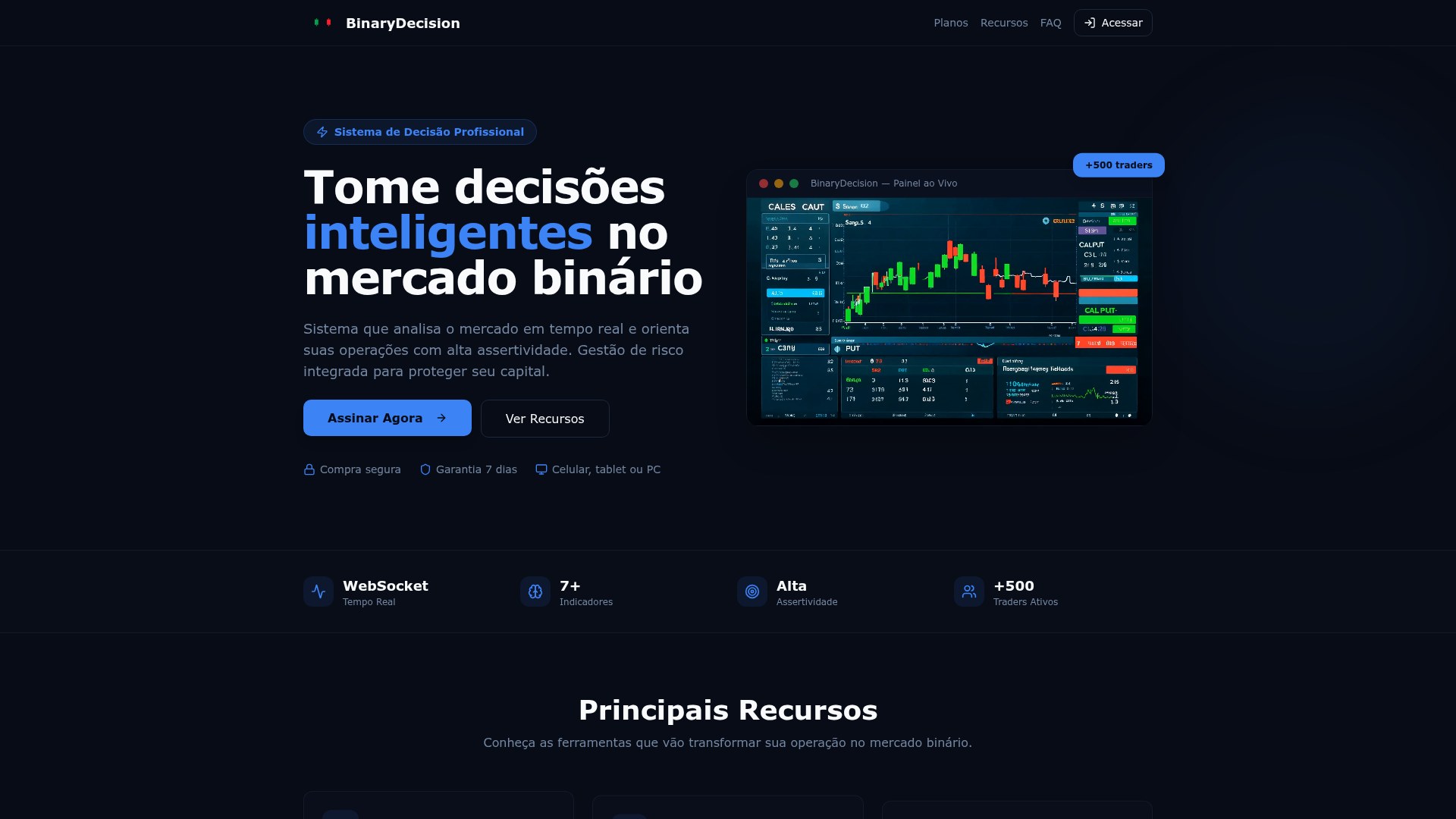 Preview do site BinaryDecision