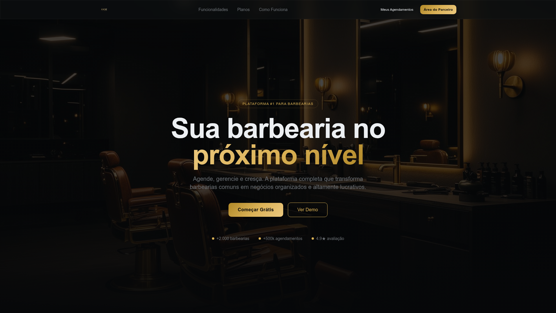 Preview do site FADE
