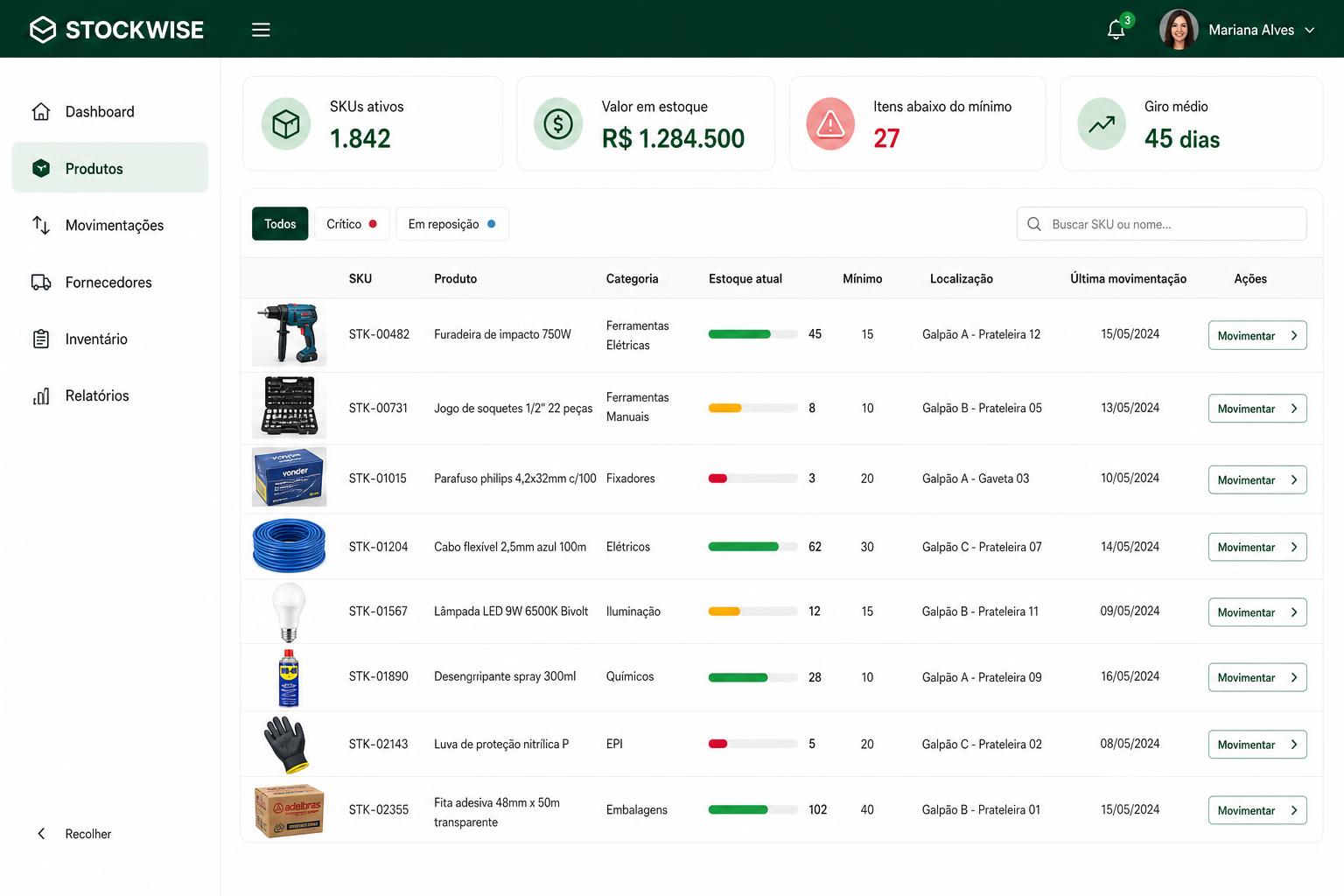 Preview do site StockWise